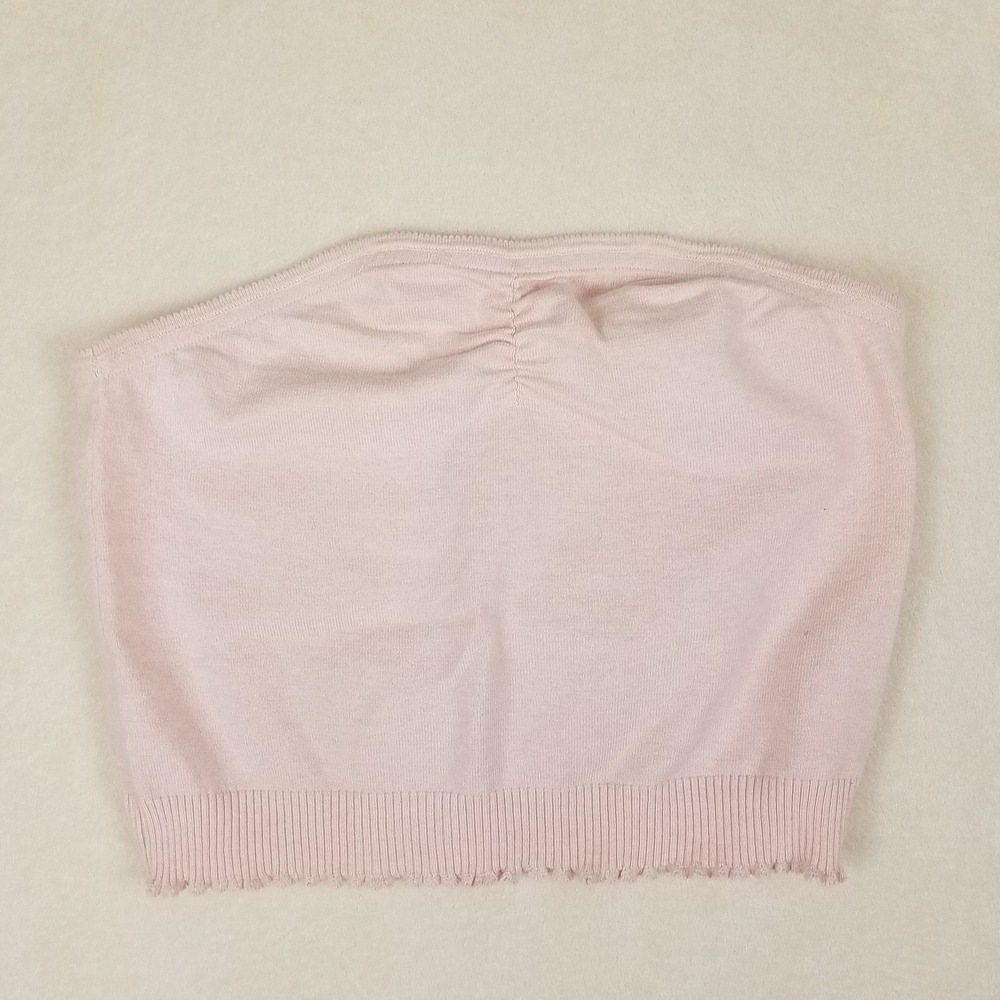 Anthropologie Tube Top Women XL Pink Excellent Cashmere Blend‎ Sweetheart Knit